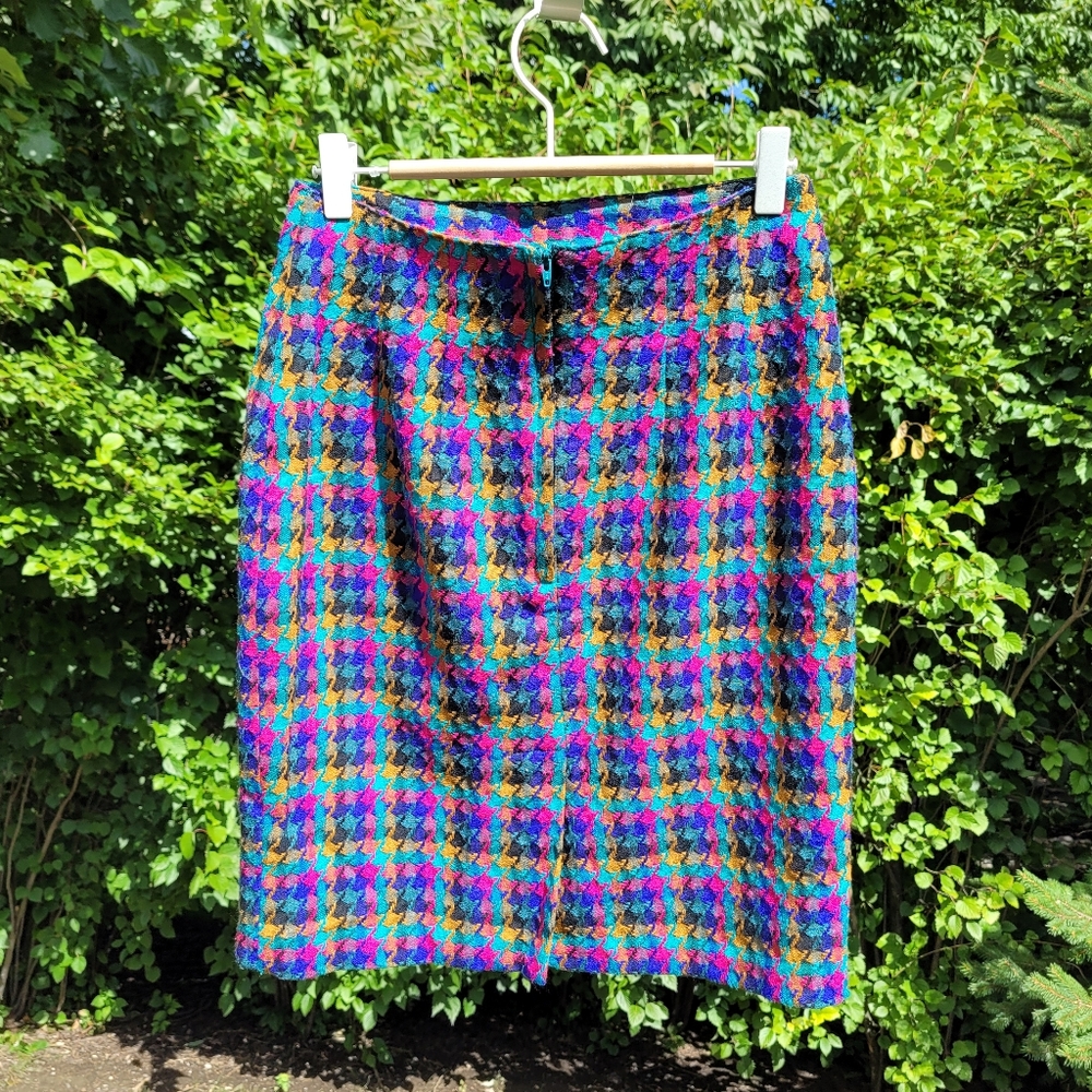 Vintage Paul Harris Houndstooth Preppy Miniskirt